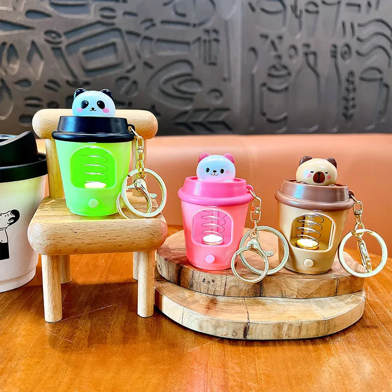 Luminous Spring-Pop Coffee Cup Keychain