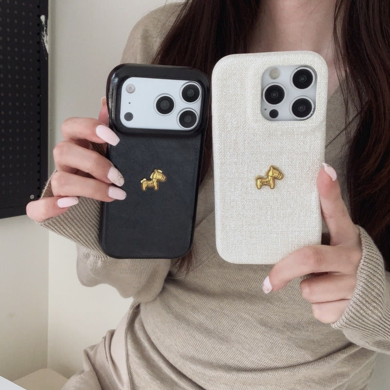 Golden Pony Luxe Textured Phone Case (For iPhone)