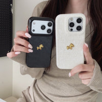 Golden Pony Luxe Textured Phone Case (For iPhone)