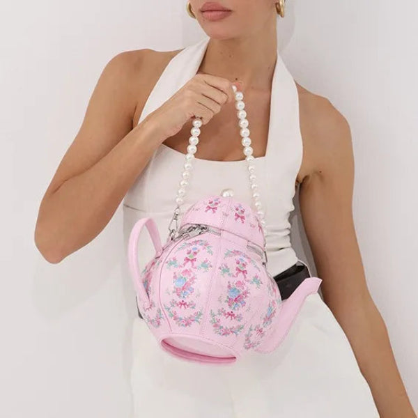 Berry-Sweet Victorian Teapot Premium Crossbody Bag