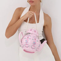 Berry-Sweet Victorian Teapot Premium Crossbody Bag