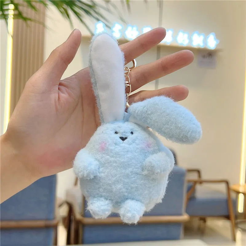 Fluffy Lop-Eared Bunny Plush Keychain