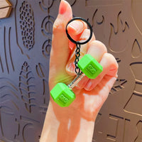 Dumbbell Gym Motivation Keychain