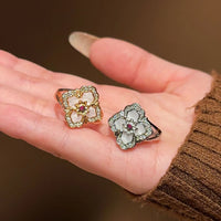 Four-Leaf Clover Mother of Pearl Ring