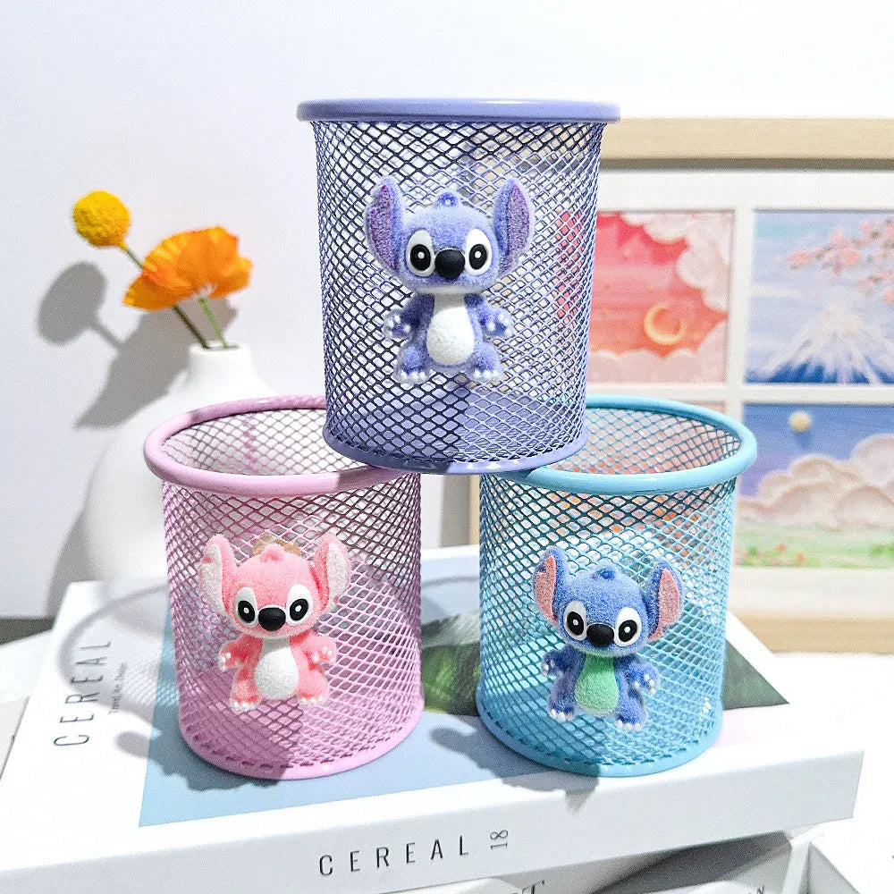 Stitch Pastel Wire Mesh Desktop Pen Organizer