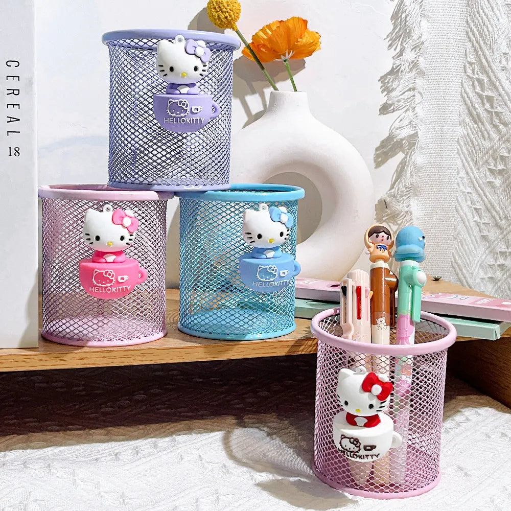 Hello Kitty Teacup Charm Pastel Wire Mesh Organizer