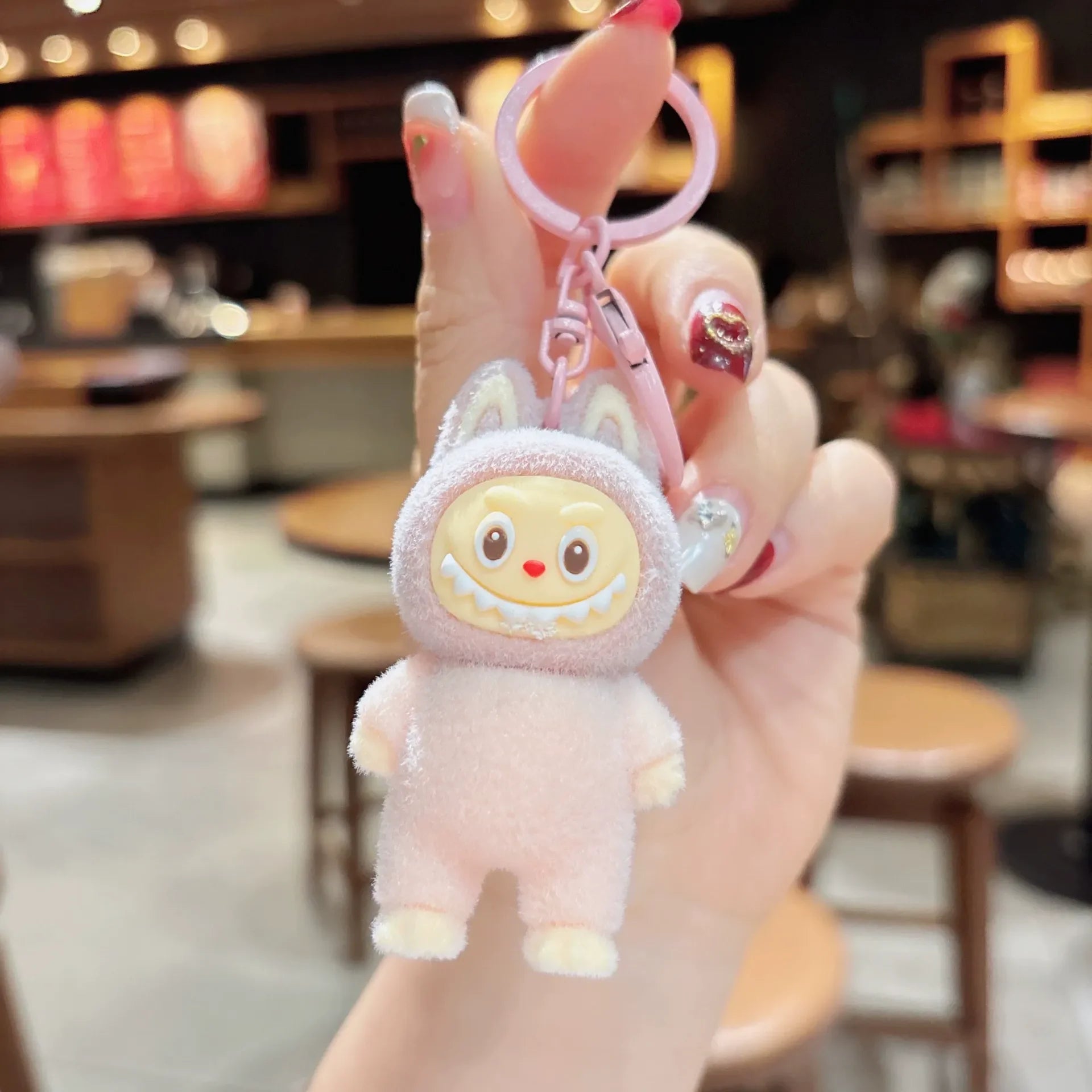 Labubu Standing Elite Flocked Keychain