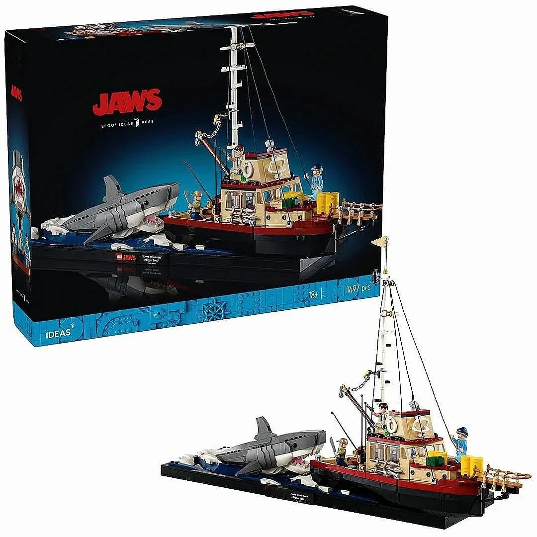 Jaws Shark and Boat Building Blocks (1497 Pcs)