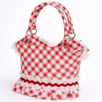 Berry-Sweet Gingham Corset Bust Crossbody Bag
