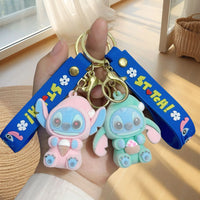 Stitch Snack Attack Flocked Keychain
