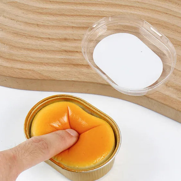 Realistic Semi-Baked Cheese Pudding Squishy