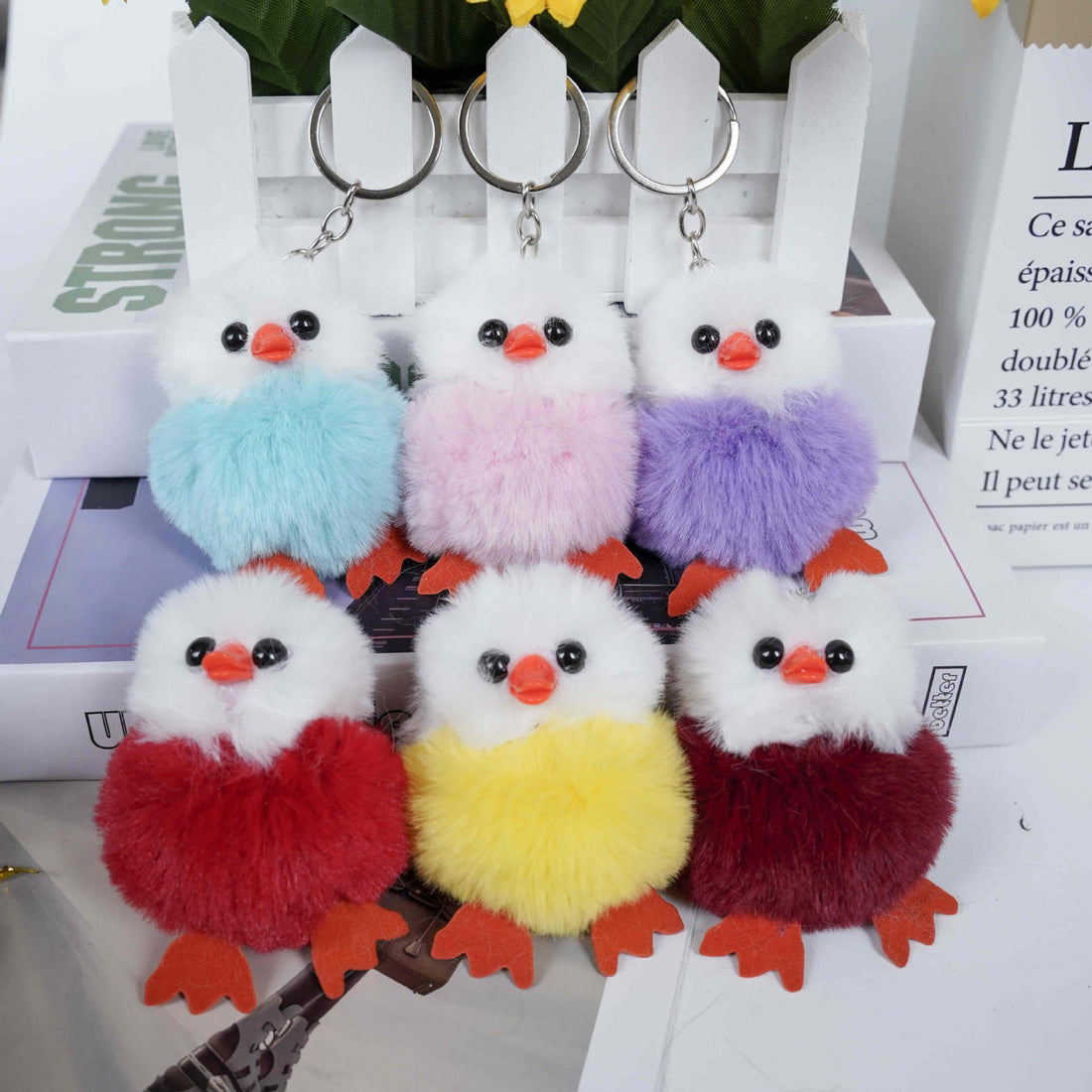 Little Furry Birds Plush Keychain
