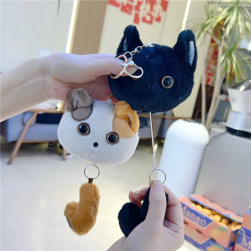 Stretchy Tail Cat Plush Keychain