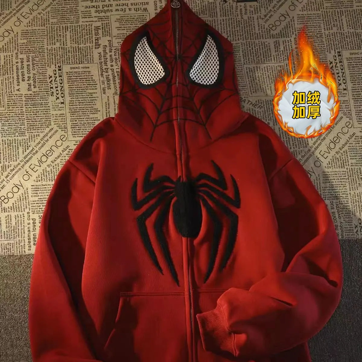 Spiderman Full Zip Mask Cosplay Hoodie