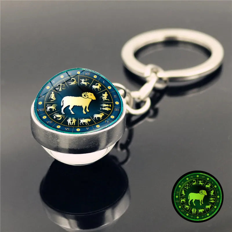 Celestial Zodiac Signs Luminous Keychain