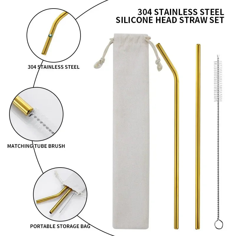 Vibrant Metal Straw Set for Stanley Cup (Pack of 2)