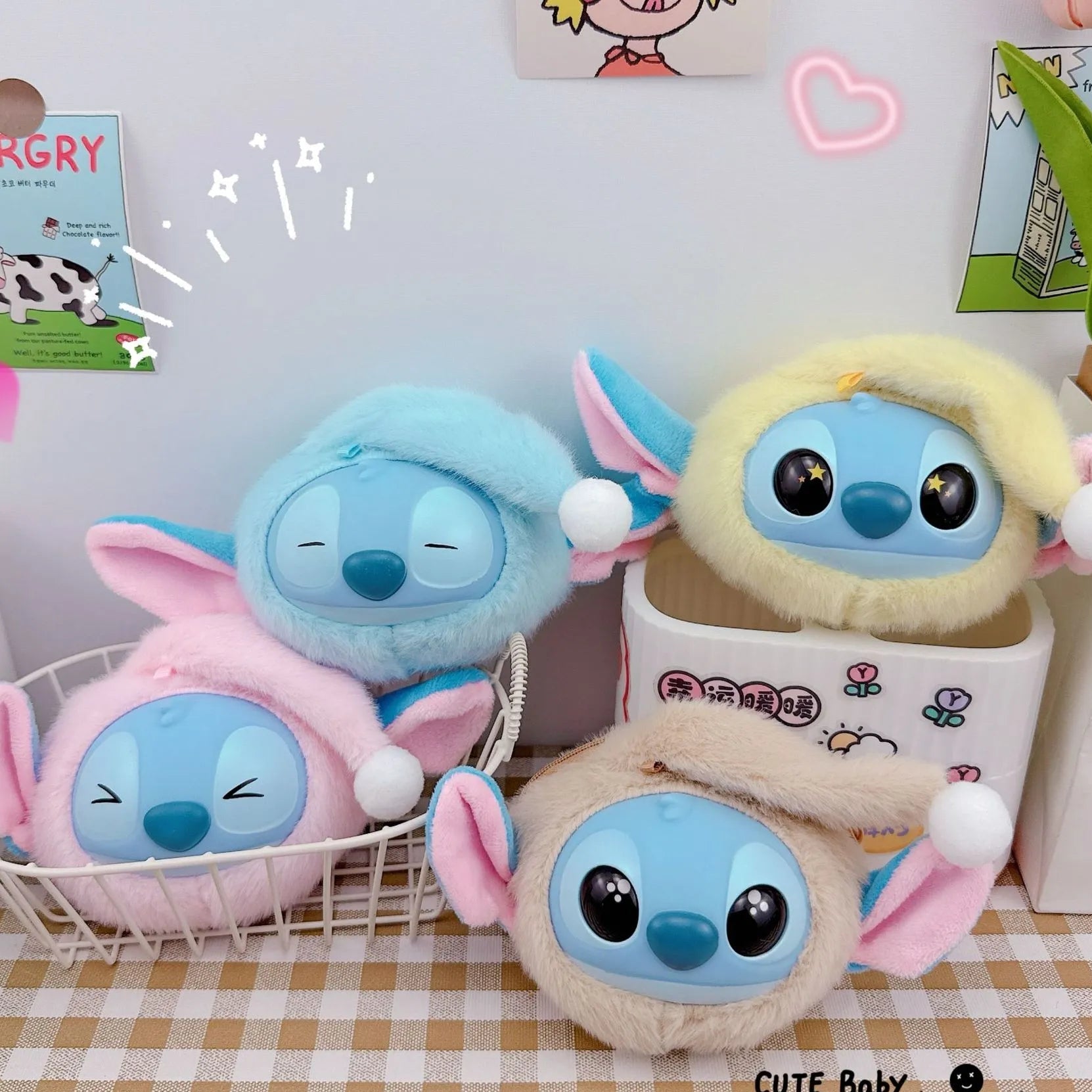 Stitch Big Head Eat Before Sleep Keychain