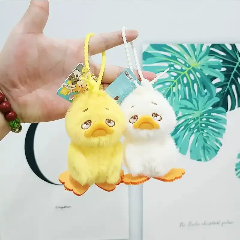 Moody Upset Duck Plush Keychain