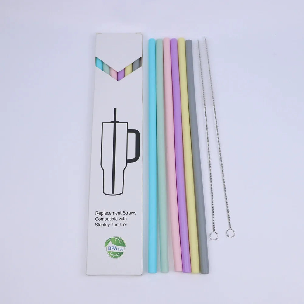 Universal Silicone Straws & Brush Set For Stanley Tumbler