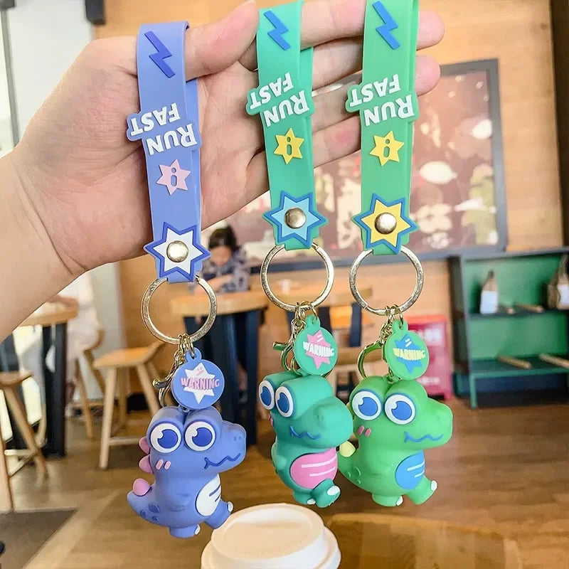 Dinosaur Run Fast Warning Keychain - Bear Hugs