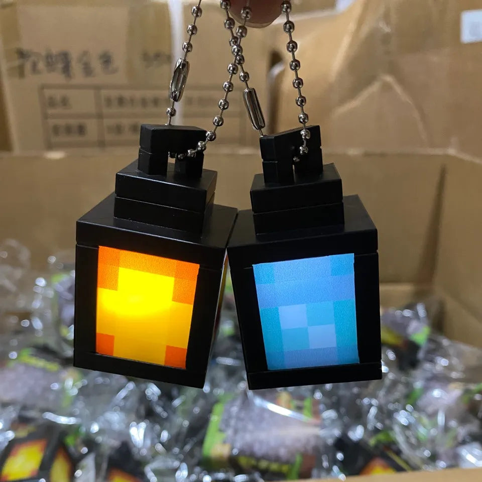 Minecraft Lantern LED Glowing Keychain