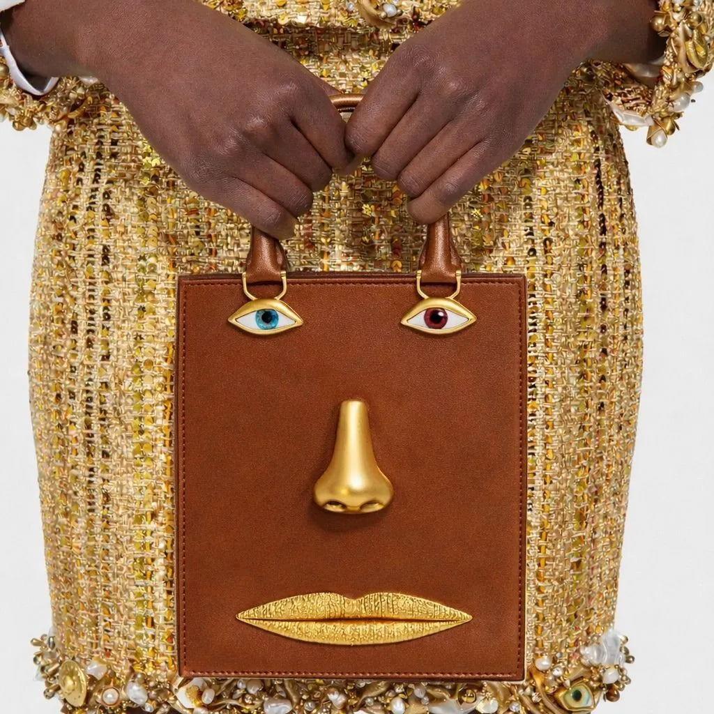 Surrealist Visage Premium Abstract Handbag