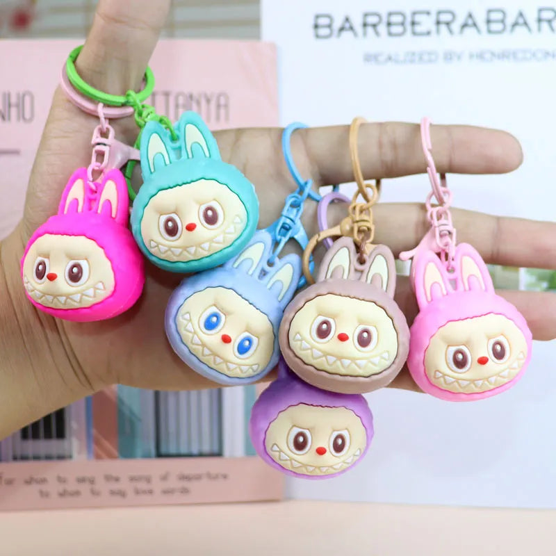 Mega Head Labubu Silicone Keychain