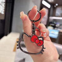 Hello KT Pretty Head Outline Keychain