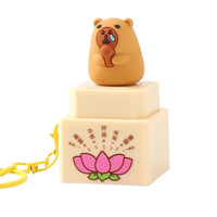 Zen Wooden Fish Capybara Fidget Keychain