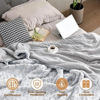 Velvet Warmth Dual-Control Heated Blanket