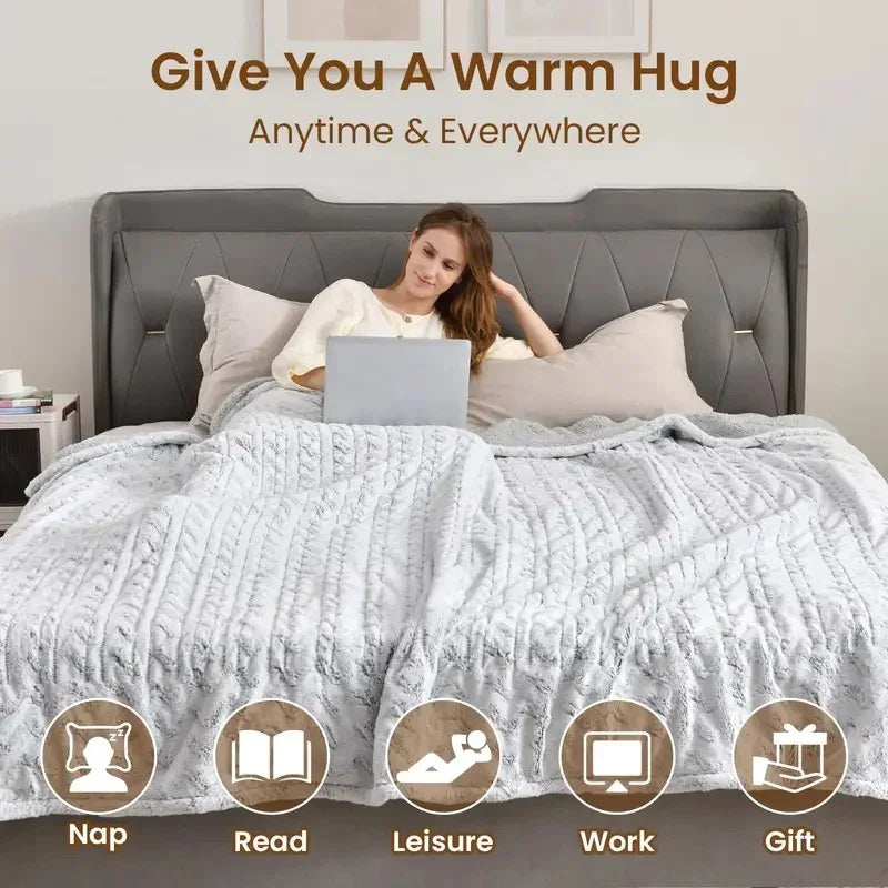 Velvet Warmth Dual-Control Heated Blanket