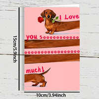 Extra-Long I Love You So Much Dachshund Romantic Greeting Card