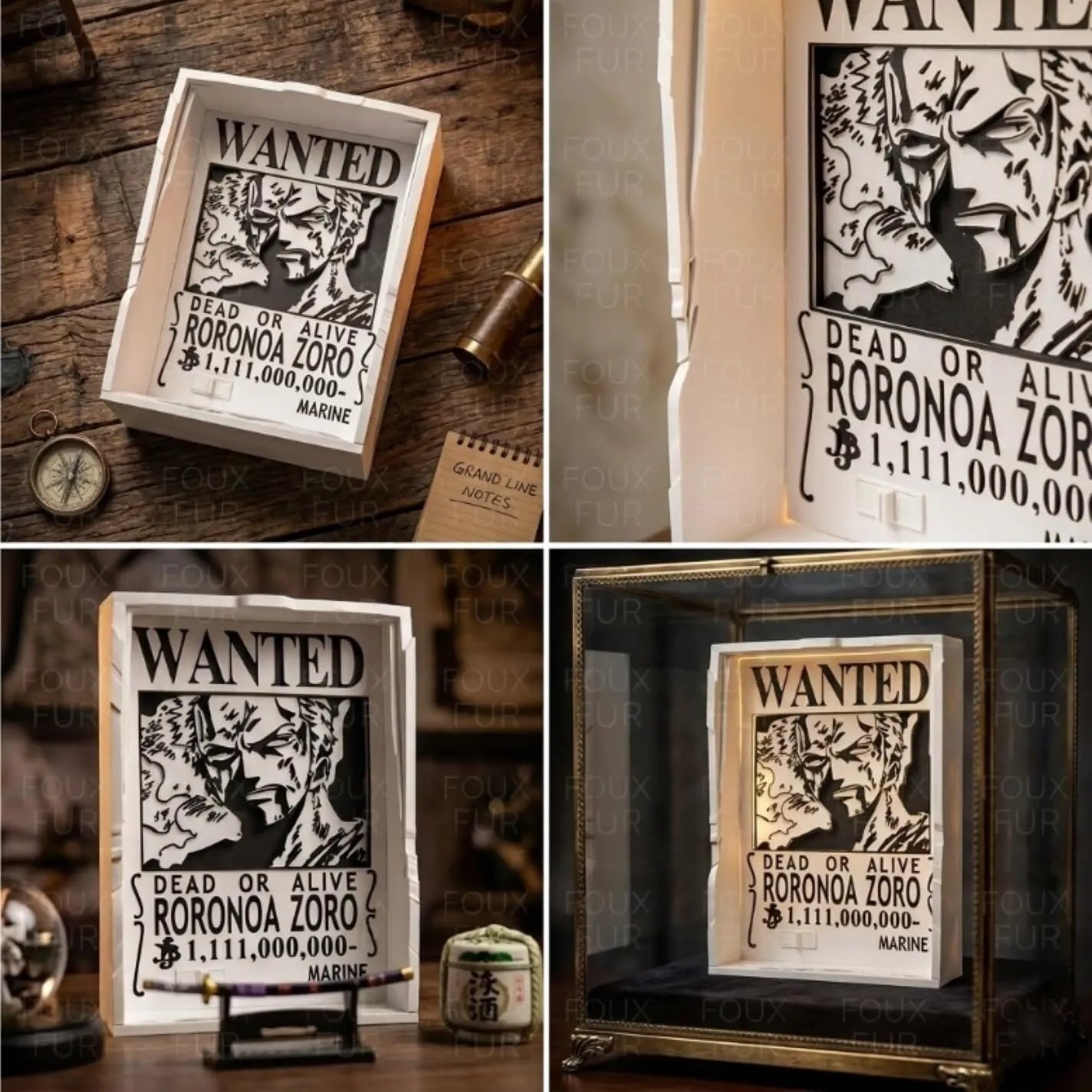 Roronoa Zoro Wanted Poster Shadow Projection Lamp