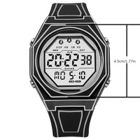 Cyberpunk Cel-Shaded Monochrome Digital Watch