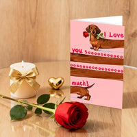 Extra-Long I Love You So Much Dachshund Romantic Greeting Card