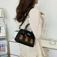 BRKN Architectural Facade Croco-Embossed Handbag