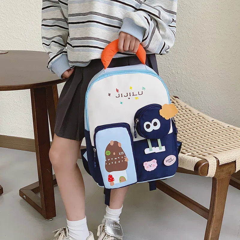 Jijilu Pastel Cartoon School Backpack