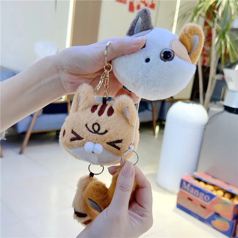 Stretchy Tail Cat Plush Keychain