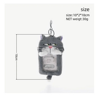 Grumpy Lucifer Cat Plush ID Keychain