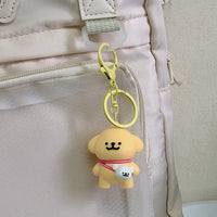 Cute Line Puppies Couple Keychain