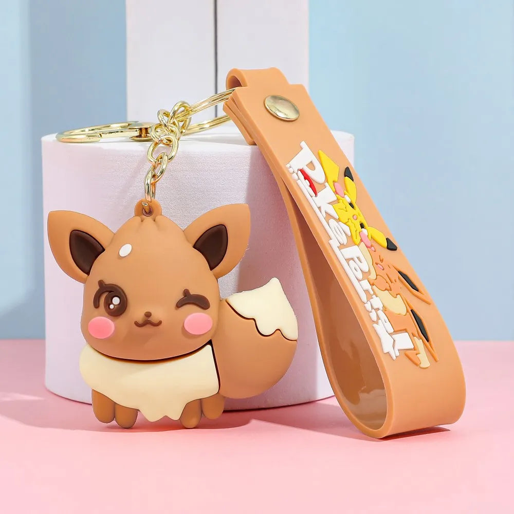 Pokemon Eeveelutions Chibi 3D Silicone Keychain