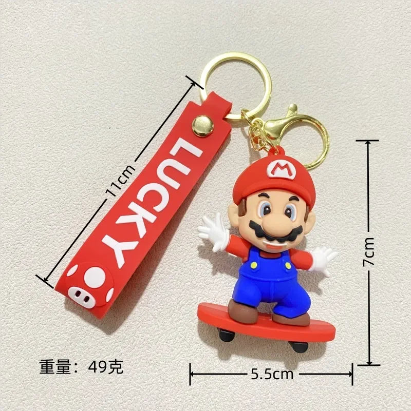 Mario Bros Lucky Skateboard Keychain