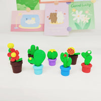 Creative Potted Cactus Eraser (Set of 4)