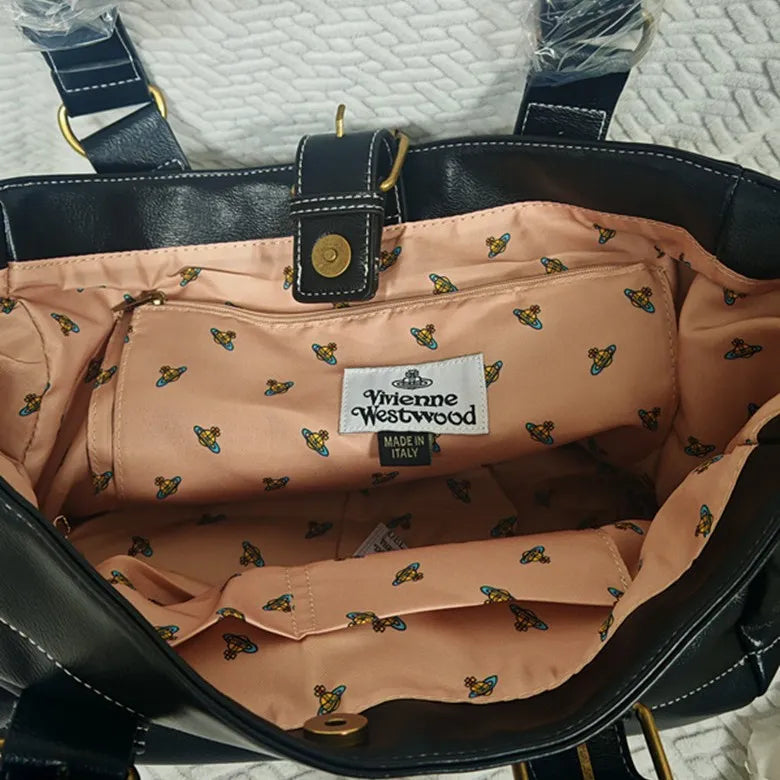 VW Accord Black Vegan Leather Buckled Bag