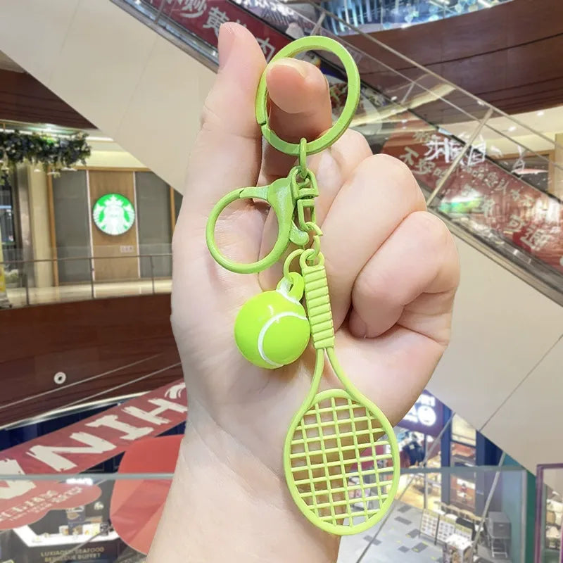 Grand Slam Pastel Tennis Racket & Ball 3D Keychain