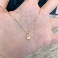 Brushed Peach Heart Minimalist Necklace