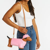 Berry-Sweet Raincoat Dachshund Crossbody Bag