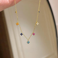 Monogram Luxe Premium S925 Colorful Station Necklace