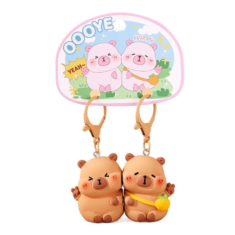 Capybara Love Magnetic Couple Keychain