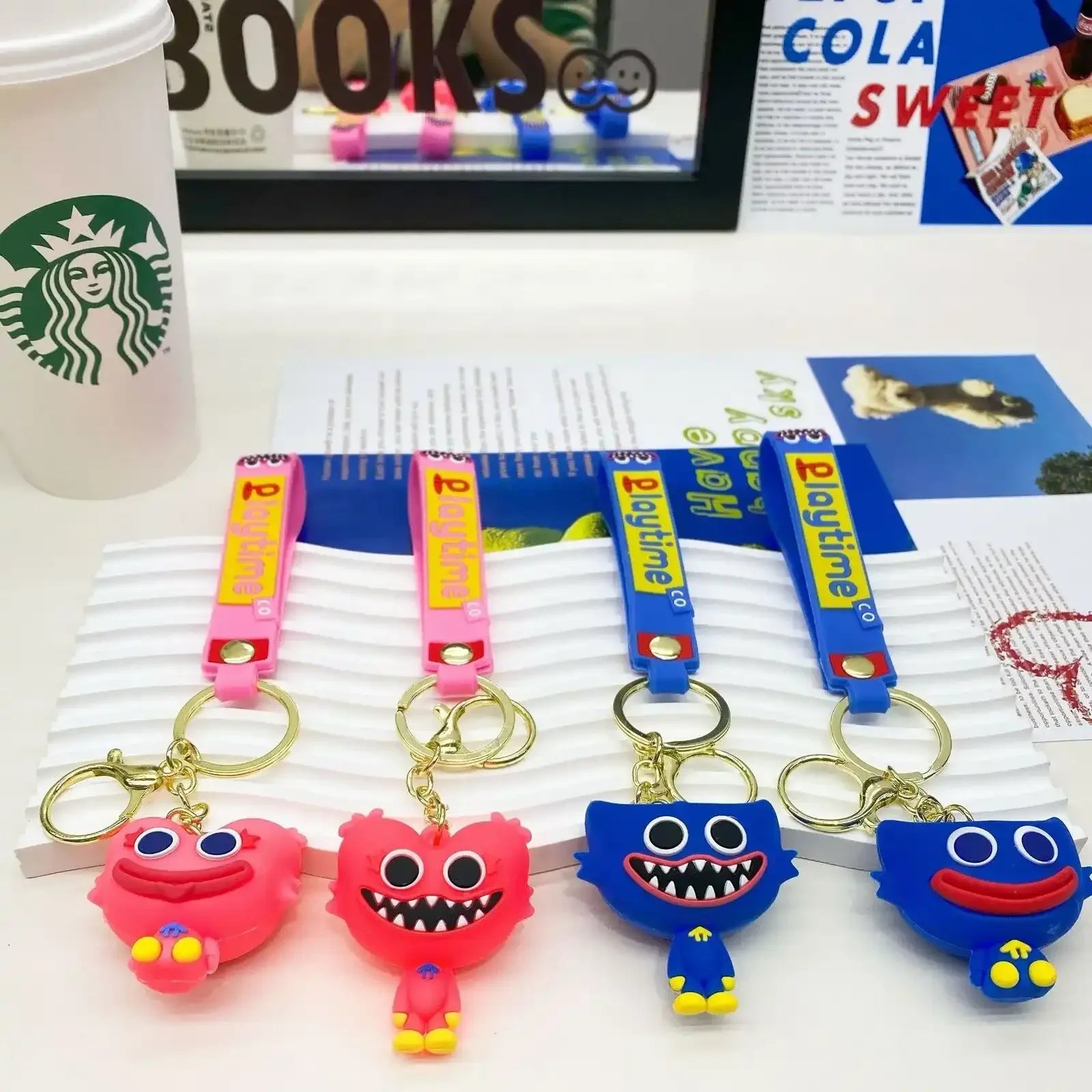Poppy's Playtime Monster Smiley Keychains